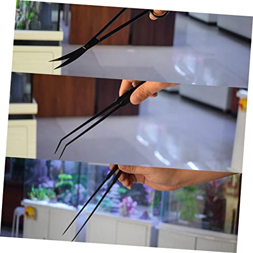 3pcs Fish Tank Water Grass Scissors Set Tweezers Brush Long Handle Easy to Use for Plant Care