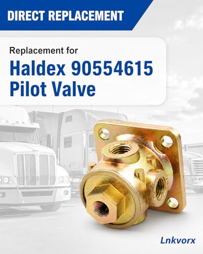 90554615 3-Way Pilot Valve, 1/8-1/4 in NPT Ports, Compatible with Haldex | Replacement for Haldex 90554615; for truck and trailer air ride, suspension dump and lift axle control