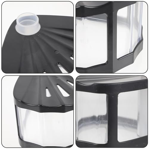 WOONEKY Mini Desktop Fish Bowl Aquarium with Lid, Portable Small Goldfish Tank, Plastic Betta Breeding Box for Turtle and Insect Housing