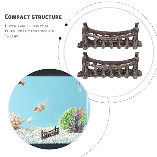 DOITOOL 2pcs Bridge Decor for Aquarium Landscaping Fish Tank Ornament Artificial Bridge Decoration Vivid Fish Tank Decor for Home Decoration