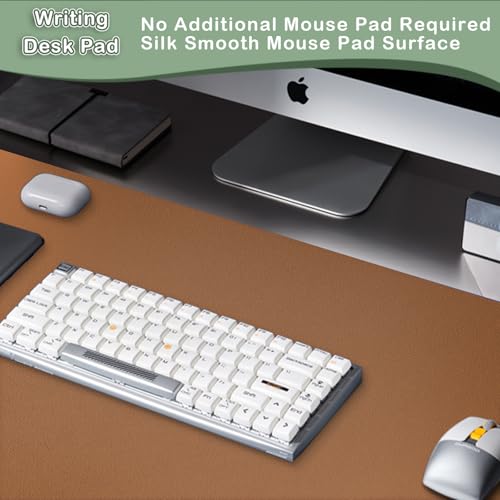 Boutilon Leather Desk Pad Protector,Non-Slip Mouse Pad,Laptop Desk Pad,Office Mouse Mat,Waterproof Leather Desk Blotter,Desk Writing Pad for Office and Home (S-Brown,24"x 14") - color: Brown, size: S 24" x 14"