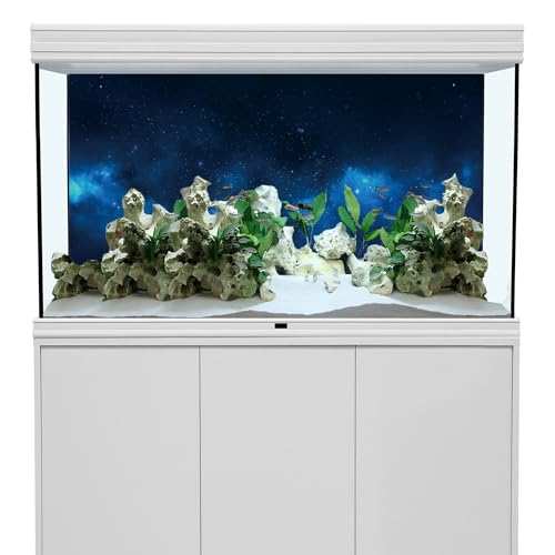 AWERT 24x16 inches Galaxy Aquarium Background Cloud Stars and Blue Cosmic Universe Fish Tank Background Mystery Space Terrarium Background - size: 24x16in/60x40cm