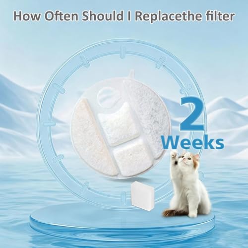 20 Pack Dog Water Fountain Replacement Filters for Petlibro Capsule Dog Fountain PLWF008,Pet Water Fountain Filter with Replacement Pre-Filter Pump Sponges with 1 Hard Brush.