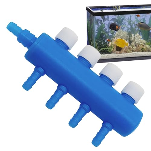 Aquarium Air Tubing Valves – Air Pump Splitter Control, Adjustable Lever Distributor | Airline Tube Connectors Fittings For Fish Tank Bubblers, Aquatic Systems, Airs Flow Management And Oxygen Supply - color: 4 heads
