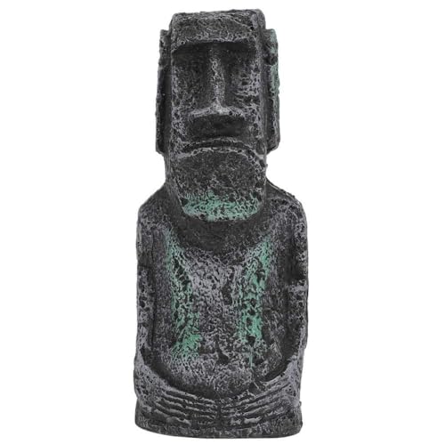 Easter Island Head Statue, Aquarium Fish Tank Ornament Home Desktop Decoration Accessories Fish Tank Aquarium Decoration(18)
