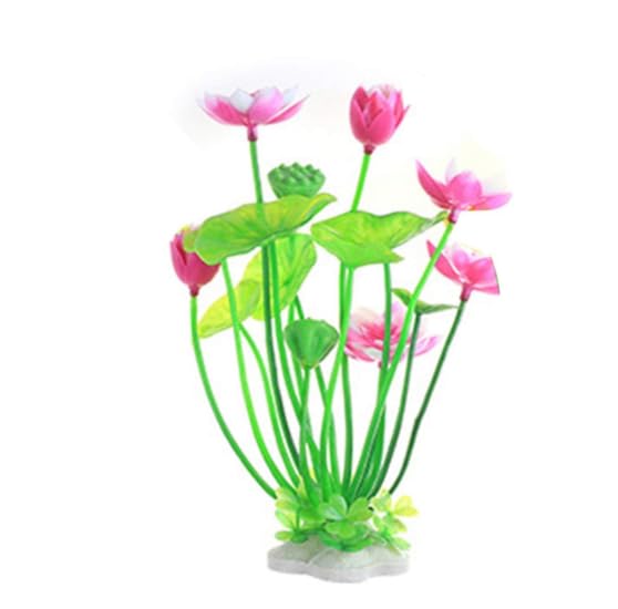 Pink Artificial Water Plants, Artificial Lotus Fish Tank Ornament Aquarium Aquatics Grass Flower Simulation Wedding Favors Plastic Plastic Plants for Party Fish and Aquatic Pets Aquarium Décor