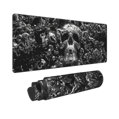 Skull Mouse Pad XL Large Mousepad Non Slip Rubber Base Desk Mat for Laptop Computer Gaming 31.5" X 12" - color: Skull