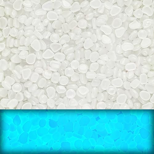 900pcs Glow in the Dark Rocks for Outdoor Garden & Aquarium – White Luminous Stones for Landscaping, Pathway, Patio, Driveway, Walkway, Fish Tank, Plant Pots - color: White