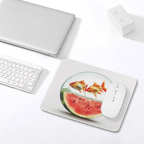 Mouse Pad Computer Mousepad Fish Tank and Watermelon Mouses Mat for Desk Washable Mouse Pad with Non-Slip Rubber Base Gaming Mousepad for Office Laptop