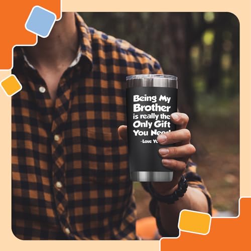 NewEleven Funny Fathers Day Gift For Brother - Birthday Gift For Big, Little Brother, Siblings, Brothers In Law - Funny Gag Gifts For Young Men, Teen Boys - 20 Oz Tumbler - color: Being brother black