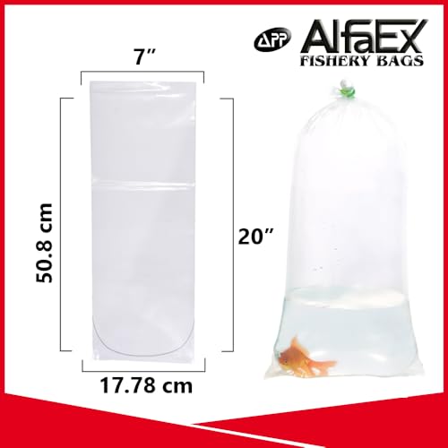 Fishery Bags 7 Inches Leak Proof Rounded Bottom Corners Clear Plastic Fish Bags for Marine and Tropical Fish Transport. (7" x 20" / 100 Pack / 2 Mil) - size: 7" x 20" / 100 Pack / 2 Mil