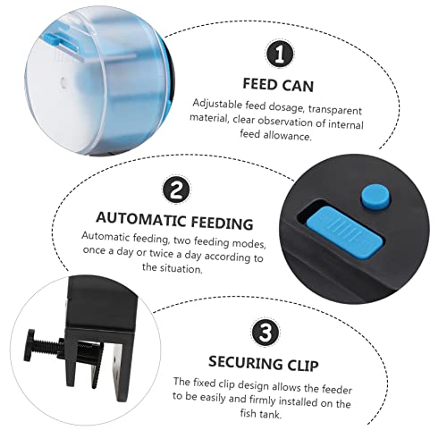 1set Automatic Fish Feeder for Aquariums Food Dispenser for Turtles Convenient Pellet Feeding Tool Easy to Clean Non-Battery Operated