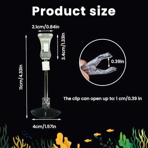 6 Pack Aquarium Suction Cups with Clips, Fishes Veggie Seaweed Plant Suction Cup Clip, Fish Feeding Tool, Fresh Food Feed Holder for Fish, Shrimp & Aquatic Pets and Fish Tank