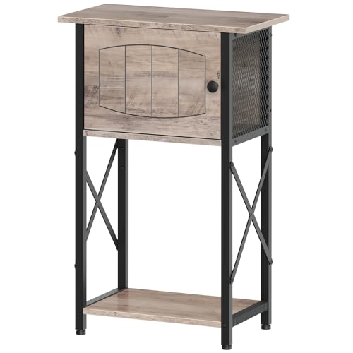 HOOBRO 10 Gallon Aquarium Stand, Fish Tank Stand with Cabinet Storage, Reptile Turtle Tank Stand with Metal Frame, 20.5" L x 11" W , 220 LBS Capacity, Greige BG28FT01 - color: Greige + Black
