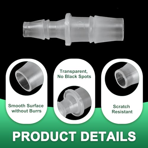 PATIKIL Hose Barb Reducer, 6 Pcs 3/8" to 1/4" Hose ID Connectors Joint Plastic Pipe Fitting Splicer Mender Union Adapter for Air Water Fuel Gas Aquarium, White - size: 3/8" to 1/4"