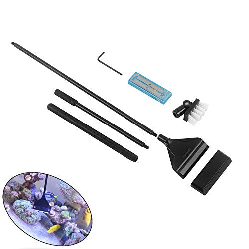 Aquarium Algae Scraper Cleaner Brush with 10 Stainless Steel Blades for Fish Reef Plant Glass Tank 26 Inch