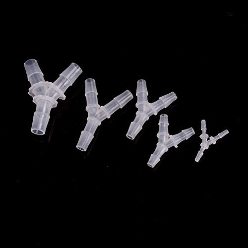 Plastic Barb Equal Y Tee 1/4" hose ID Polypropylene pipe connectors Plastic Joint Splicer Mender Adapter Union Boat Water Air Aquarium O2 Fuel (pack of 10) - size: 1/4 Inch, style: Pack of 10