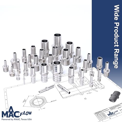 MAACFLOW Stainless Steel 1/8" Hose ID Barb Fitting Splicer Repair Union Mender (Barb OD 0.16") (Pack of 2) - size: 1/8" x 1/8" Barb, style: Pack of 2