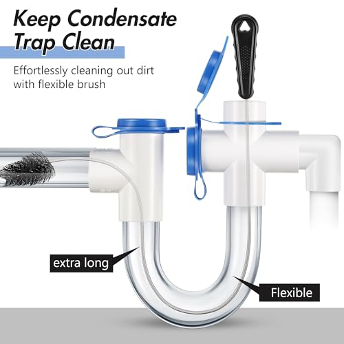 3 Pcs Condensate Trap Flexible Drain Brush, 48 Inch AC Drain Line Cleaning Brush for AC & HAVC Condensate P Trap, Black - color: Black, size: 48 Inch