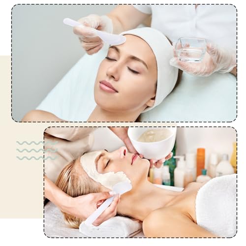 Patelai 50 Pieces Cosmetic Spatula Disposable Makeup Frosted Tip Spatula Plastic Makeup Tools Spoon Cosmetic Mask Spatulas Facial Cream Scoop Mask Spoon Stick for DIY and Sampling(Transparent) - color: Transparent