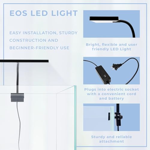 Aqua Worx EOS LED Aquarium Light - Adjustable Gooseneck for Fish Tanks - Full Spectrum Nano Tank Lighting - N5 White - color: N5 White