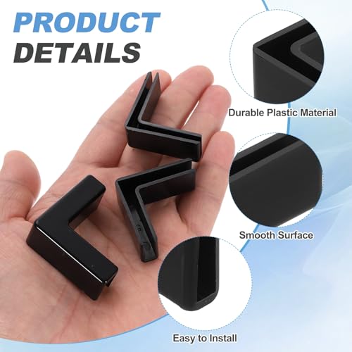 uxcell 12Pcs Plastic Glass Connector, Suitable for 3mm Thick l Shaped Glass to Glass Clamp, Fixing Bracket Rimless Clip Holder for Aquarium Fish Tank Display Shelves, Black - color: Black, size: 3mm