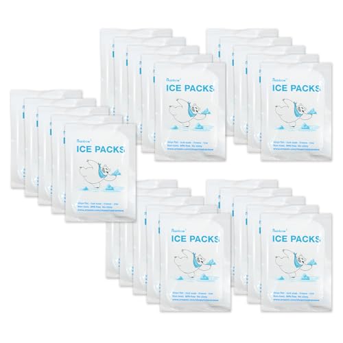 RAINBOW Dry Ice Packs for Shipping Food, Small Cold Packs for Cooler Box Bags, Leakproof Long Lasting Cold Ice Pack for Transport Frozen Food, Auto Water Absorption