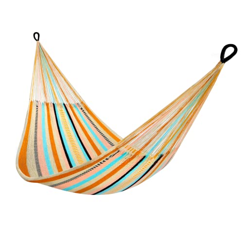Handwoven Hammock by Yellow Leaf Hammocks - Double Size, Fits 1-2 PPL, 400lb max - Weathersafe, Super Strong, Easy to Hang, Ultra Soft, Artisan Made - Color: Desert Multicolor - color: Mojave- Desert Multicolor, size: Fits 1-2 People (400 lb. Capacity)