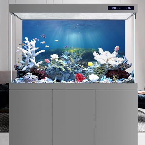 AWERT Ocean Floor Fish Tank Background Underwater Stone Aquarium Background 36x20 inches Vinyl - size: 36x20in/90x50cm