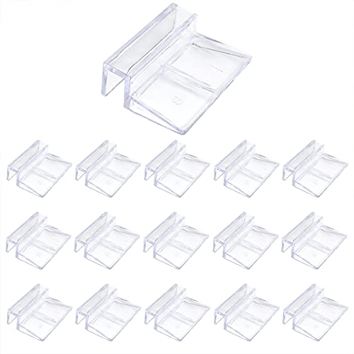 16 PCS 8mm Acrylic Aquarium Cover Clip, Clear Fish Tank Glass Cover Clip Support Holder Universal Lid Clips for Rimless Aquariums