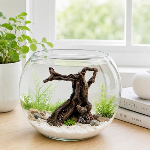 LUOZZY Aquarium Natural Trunk Aquarium Tree Root Model Resin Wood Branches for Underwater Fish Tank Decorations (Brown)