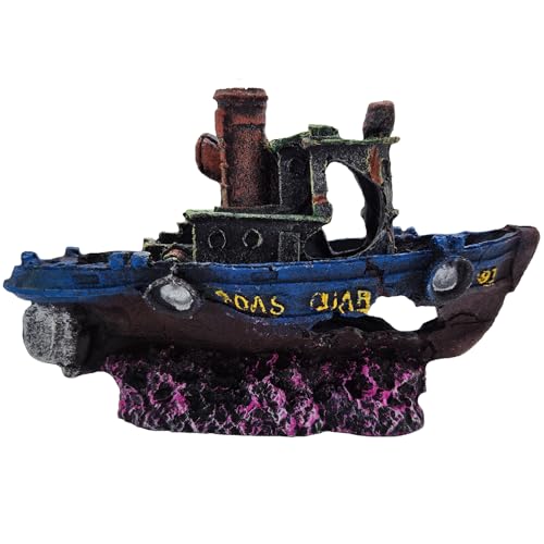 Fish Tank Decoration - Sunken Ship Aquarium Decoration Fish and Shrimp Aquatic Pets can Rest and Hide in Caves (Type-c) - color: Type-c