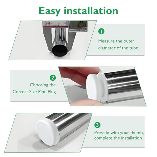 1" (25mm) Plastic Hole Plugs White -Round Chair Leg Caps, Flush Mount Pipe Plugs, Tubing End Caps for Metal & Wood Legs Tube, Outdoor Furniture Feet caps,for Pipe wall thicknesses of 2-4 mm 24 PCS - color: White, size: 24 PCS,1"(2-4mm)