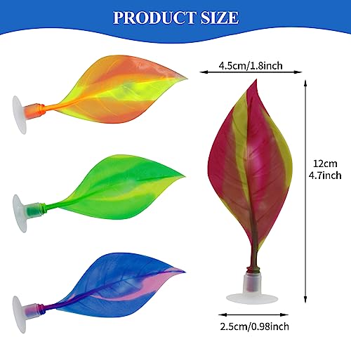 WishLotus Betta Leaf Hammock, 2 PCS Realistic Silicone Betta Leaf Pad for Betta Spawning Resting Colourful Betta Leaf with Sucker for Fish Tank Plant Accessories Decorations Aquarium Ornaments (2, B)