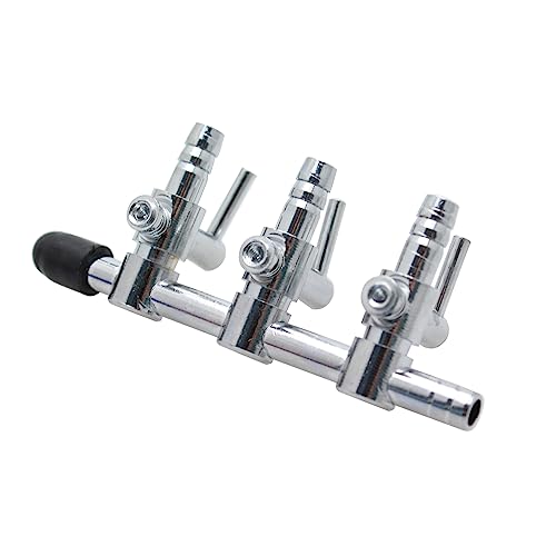 TAODAN 2PCS 3-Way Aquarium Metal Gang Manifold Air Line Control Valve Air Tap Air Splitter Stainless Steel Air Flow Splitter Pump Lever Valve - size: 72x28x22mm 3-Way