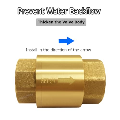 2PCS 3/4" NPT Female Check Valve One Way Backflow Preventer In-line Vertical Brass Check Valves - size: 3/4" NPT