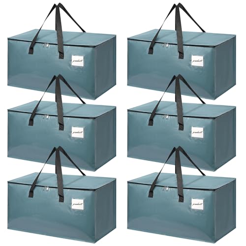 Moving Bags Heavy Duty Steel Blue – Large Packing Bags for Moving, Extra Large Storage Totes with Zippers and Handles - color: Steel Blue