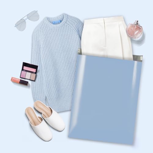 Metronic Poly Mailers 19x24 Inch 50 Pcs, Large Shipping Bags for Clothing, Strong Thick Mailing Bags with Self Adhesive Waterproof and Tear-Proof Large Package Bags for Small Business in Haze Blue - color: Light Blue, size: 19x24 50PC