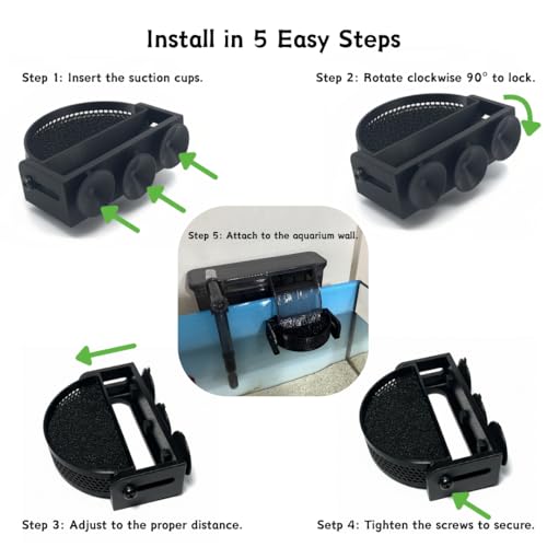 Aquarium Filter Baffle with Suction Cups, Fish Tank Flow Controller, Water Surface Calmer & Flow Reducer for Betta Fish and Shrimp (Black)