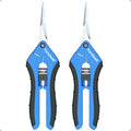Fondwell 6.5" Garden Shears Trim Scissors: 2 Pack of Pruning Shears for Gardening - Ultra Sharp Garden Clippers with Straight Blades - style: 6.5" Straight*2
