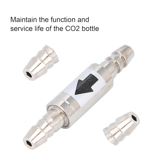 1.6in Stainless Steel 1-Way Valve Aquarium CO2 Check Valve Leak-Proof Water Backflow Prevention for Fish Tank Air Pump