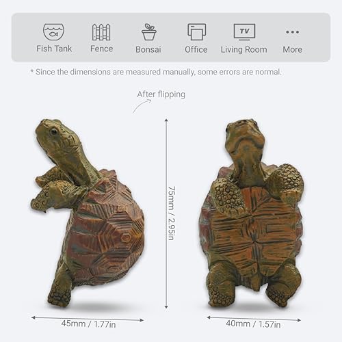 Mini Turtle Statue Miniature Tortoise Figurine Plant Pot Hanger, Realistic Resin Climbing Turtle Ornament Garden Decor for Bonsai Succulents Aquariums, Creative Gift for Plant Parents - style: Turtle