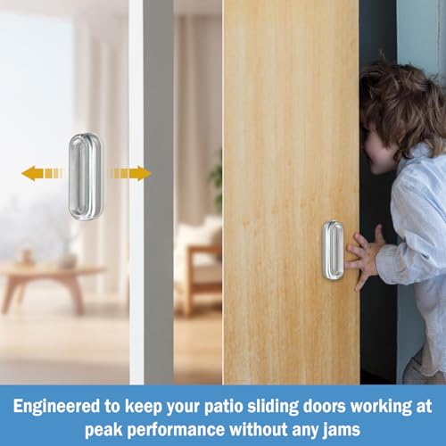 4 Pcs Clear PU Self-Adhesive Recessed Finger Pulls - Oval Sliding Door Handles, Instant Handle for Glass Doors, Windows, Drawers & Cabinets