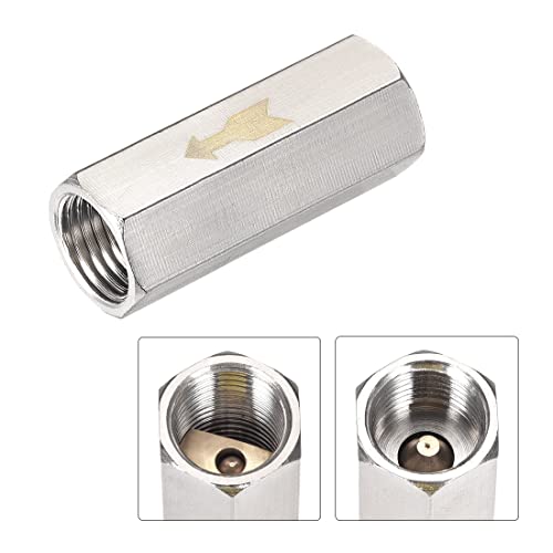 uxcell Nickel-Plated Copper One Way Air Check Valve G 1/4 Female Threaded Full Port Check Valve 2Pcs - size: G 1/4