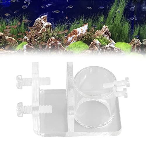 HEEPDD Aquarium Water Pipe Clamp, Acrylic Fish Hose Fix Clamp/Holder for 20mm Pipes, Perfect for Fish Tanks and Aquariums Aquarium Water Pipe, High Transparency Nan Supplies (Single Hole - size: Single Hole 25mm/0.98in Inner Diameter