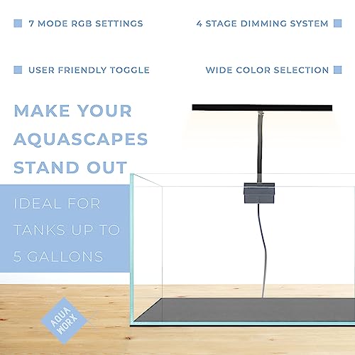 Aqua Worx EOS LED Aquarium Light - Adjustable Gooseneck With 7-Mode RGB Settings - Ideal for Planted Tanks, Fish Tanks, Nano Aquariums - N5 RGB - color: N5 RGB