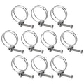 uxcell 10Pcs Double Wire Hose Clamp, 34-38mm Adjustable Stainless Steel Wire Hose Clips with M6 Bolt for Dust Collection Hose, Pump Hose Pipe - size: 34-38mm