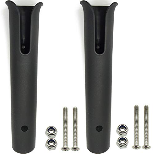 TIHOOD 2PCS Tube Rod Rack - Replacement Parts and Accessories for Tournament, Deep Sea and Trolling Fishing Rod Holder with Screws - color: Black