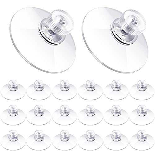 Zopeal 20 Pcs Adhesive Suction Cups Bulk with Screws Nut Plastic Sucker Pad 40 mm Clear PVC Sucker Pad Strong Adhesive Suction Hook Holder for Window Car Glass Shade Cloth Glass Bathroom Wall Door