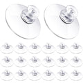 Zopeal 20 Pcs Adhesive Suction Cups Bulk with Screws Nut Plastic Sucker Pad 40 mm Clear PVC Sucker Pad Strong Adhesive Suction Hook Holder for Window Car Glass Shade Cloth Glass Bathroom Wall Door